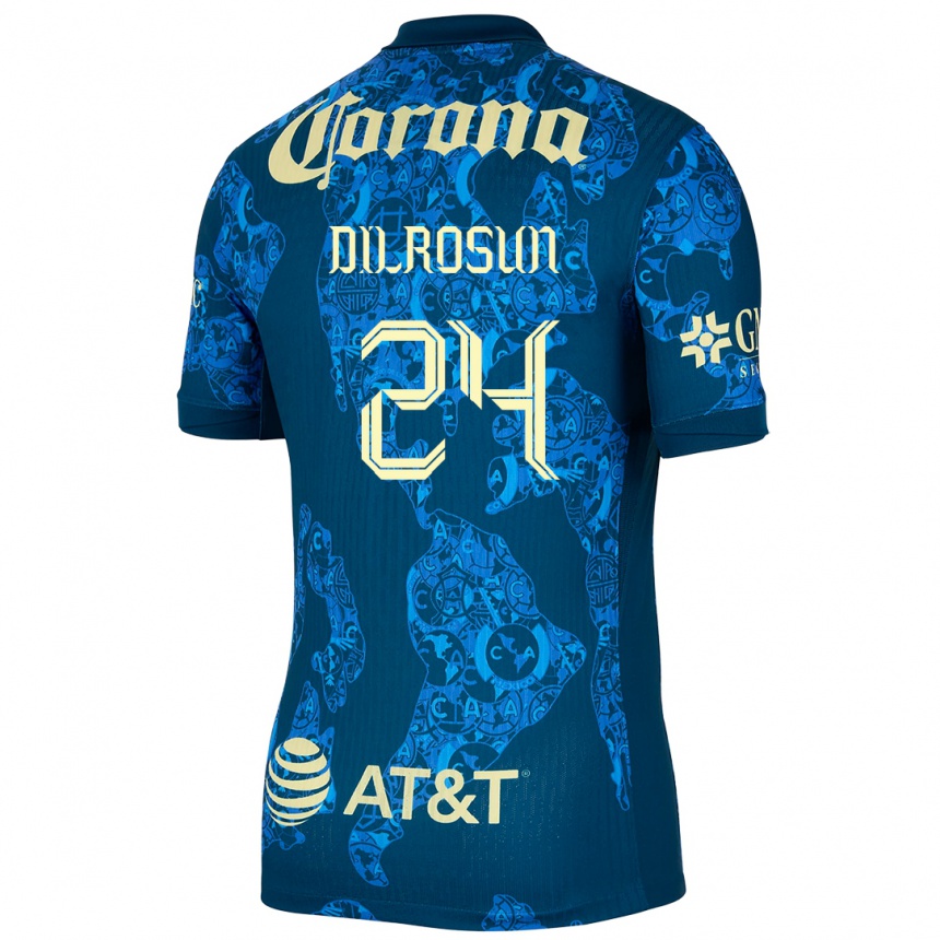 Kids Football Javairô Dilrosun #24 Blue Yellow Away Jersey 2024/25 T-Shirt