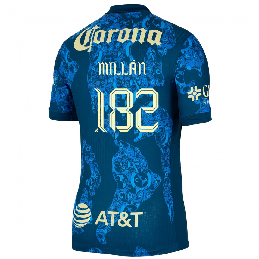 Kids Football Daniel Millán #182 Blue Yellow Away Jersey 2024/25 T-Shirt