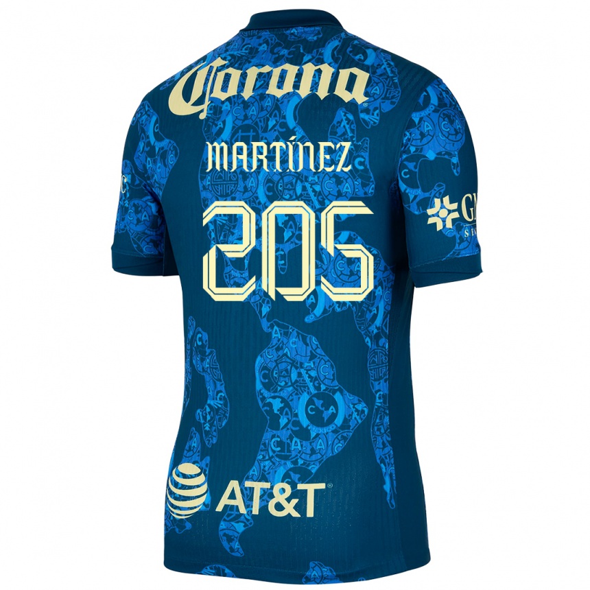 Kids Football Sebastián Martínez #205 Blue Yellow Away Jersey 2024/25 T-Shirt