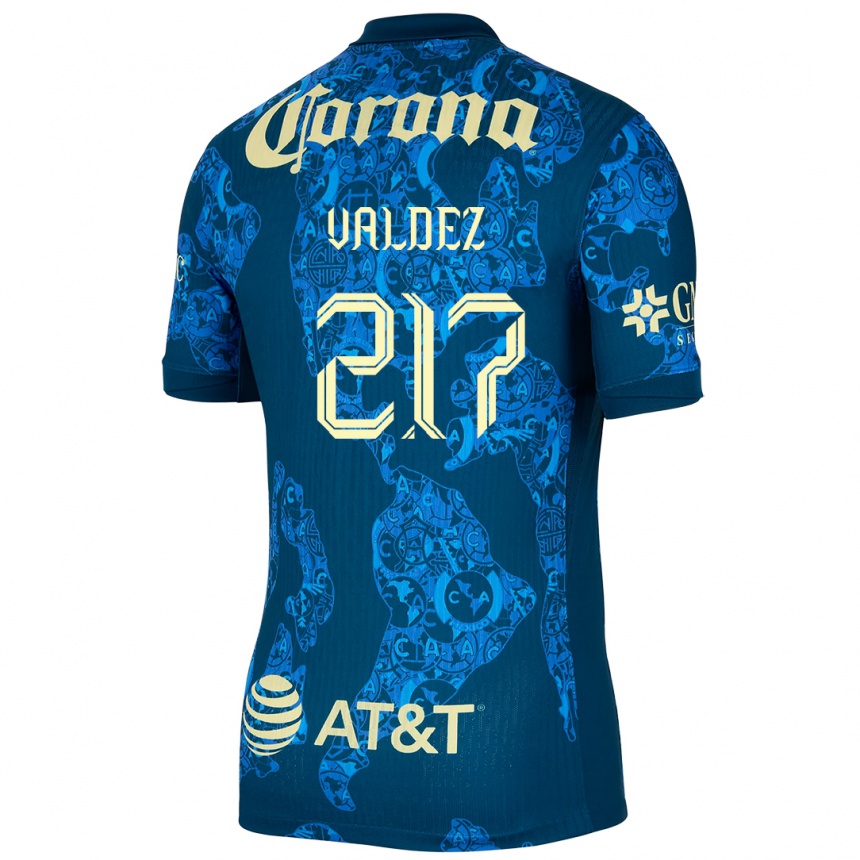 Kids Football Víctor Valdez #217 Blue Yellow Away Jersey 2024/25 T-Shirt