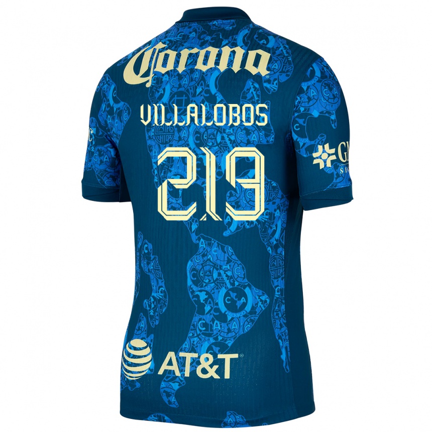 Kids Football Patricio Villalobos #219 Blue Yellow Away Jersey 2024/25 T-Shirt