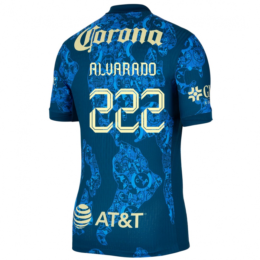 Kids Football Daniel Alvarado #222 Blue Yellow Away Jersey 2024/25 T-Shirt