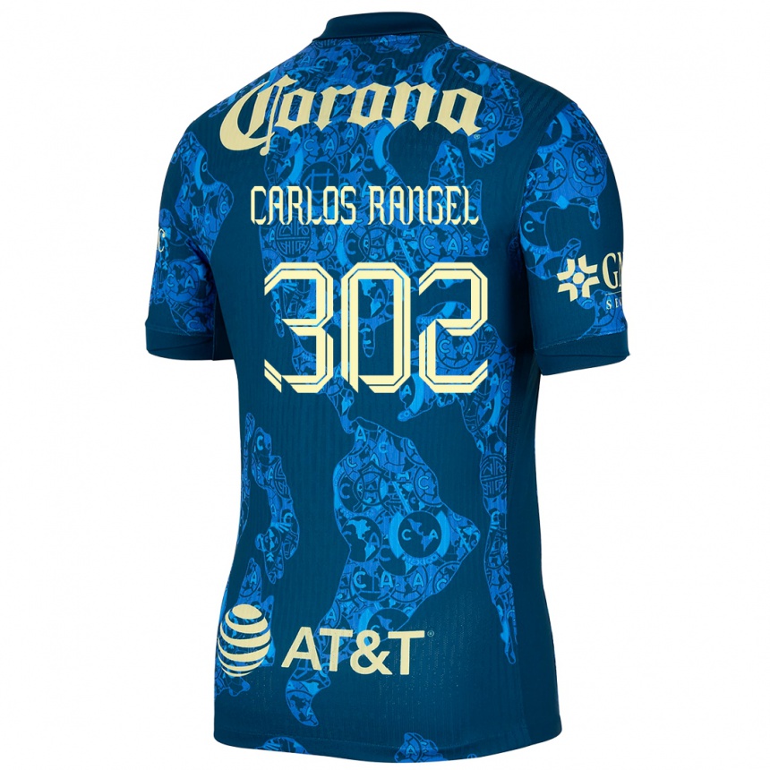 Kids Football Juan Carlos Rangel #302 Blue Yellow Away Jersey 2024/25 T-Shirt