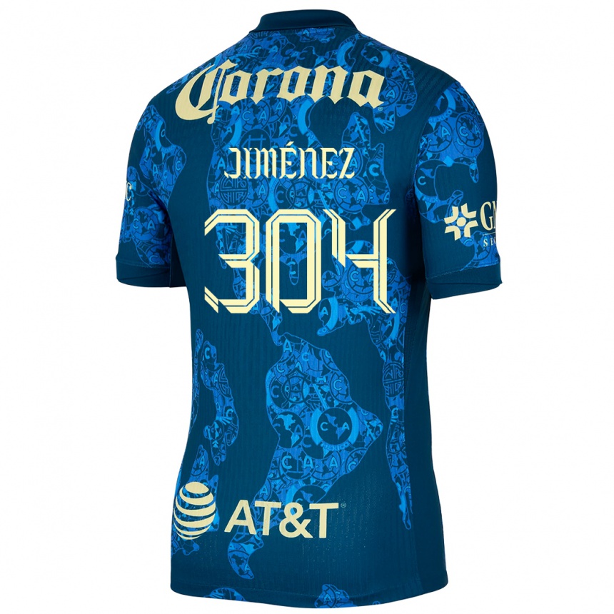 Kids Football Derek Jiménez #304 Blue Yellow Away Jersey 2024/25 T-Shirt