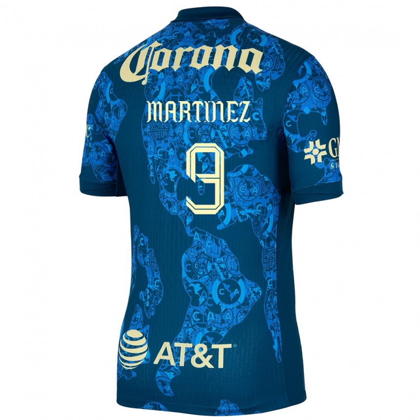 Kids Football Katty Martinez #9 Blue Yellow Away Jersey 2024/25 T-Shirt