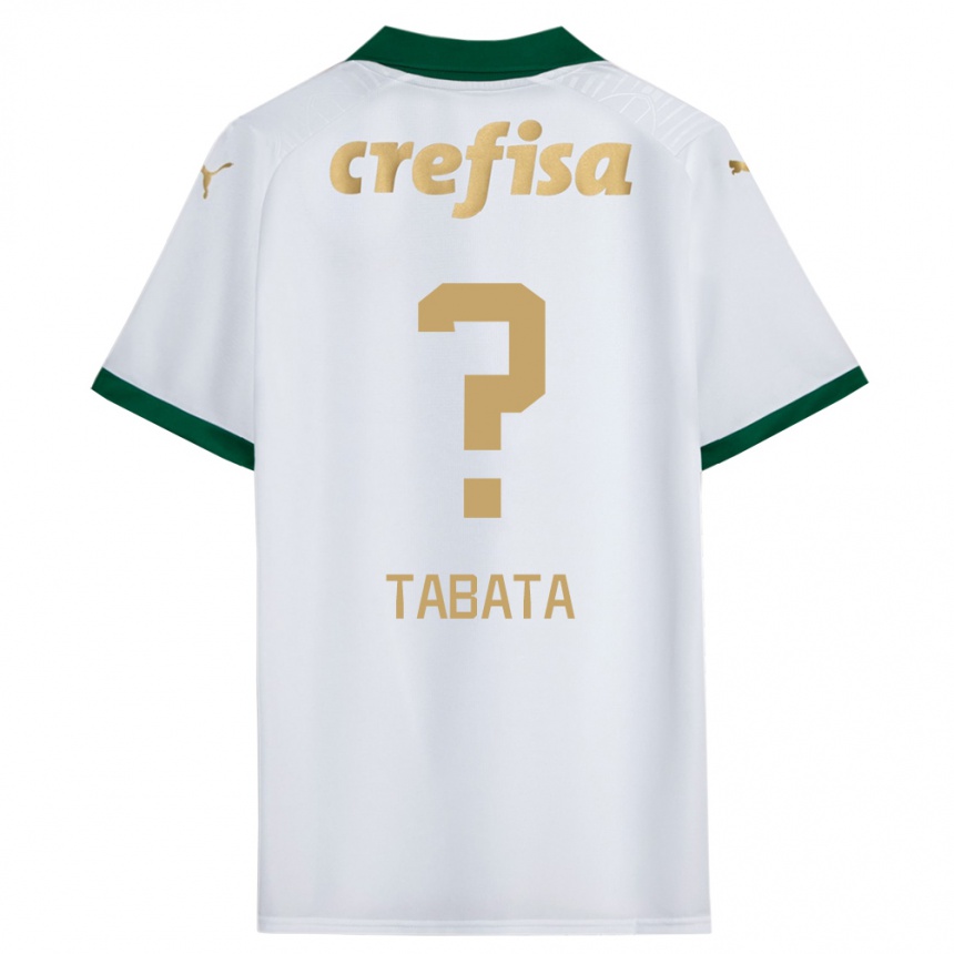 Kids Football Bruno Tabata #0 White Green Away Jersey 2024/25 T-Shirt