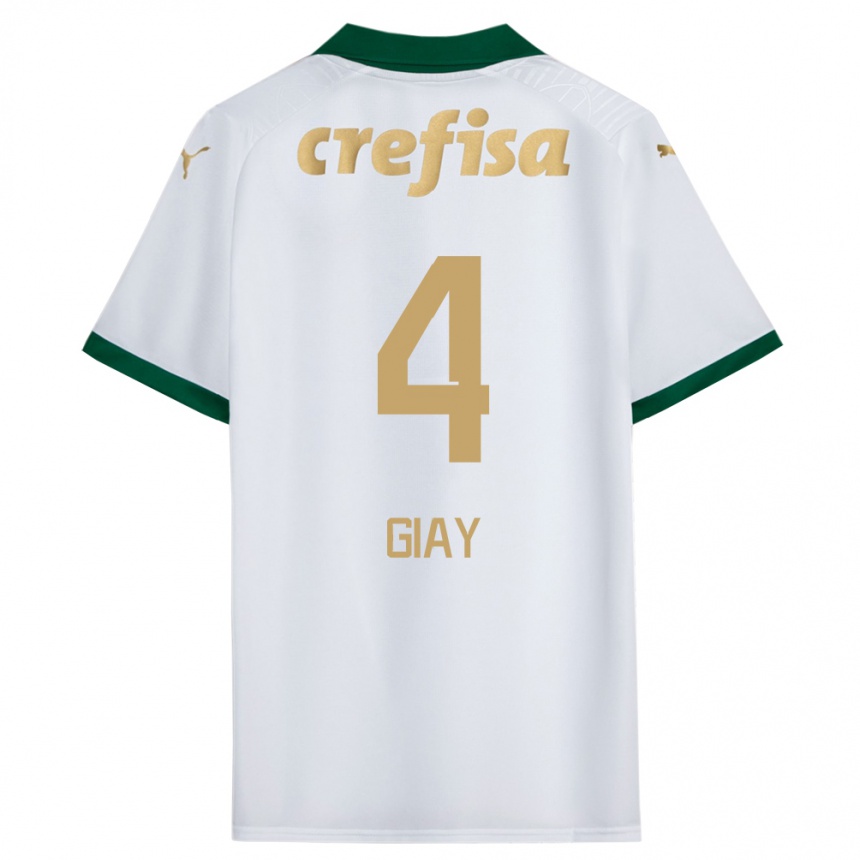 Kids Football Agustín Giay #4 White Green Away Jersey 2024/25 T-Shirt