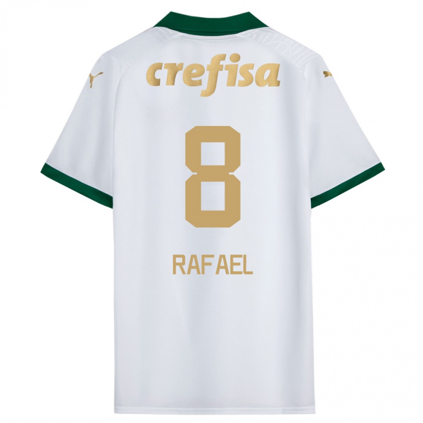 Kids Football Zé Rafael #8 White Green Away Jersey 2024/25 T-Shirt