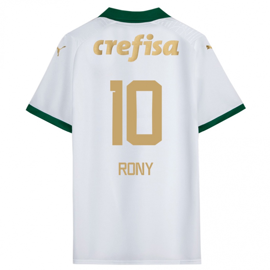 Kids Football Rony #10 White Green Away Jersey 2024/25 T-Shirt