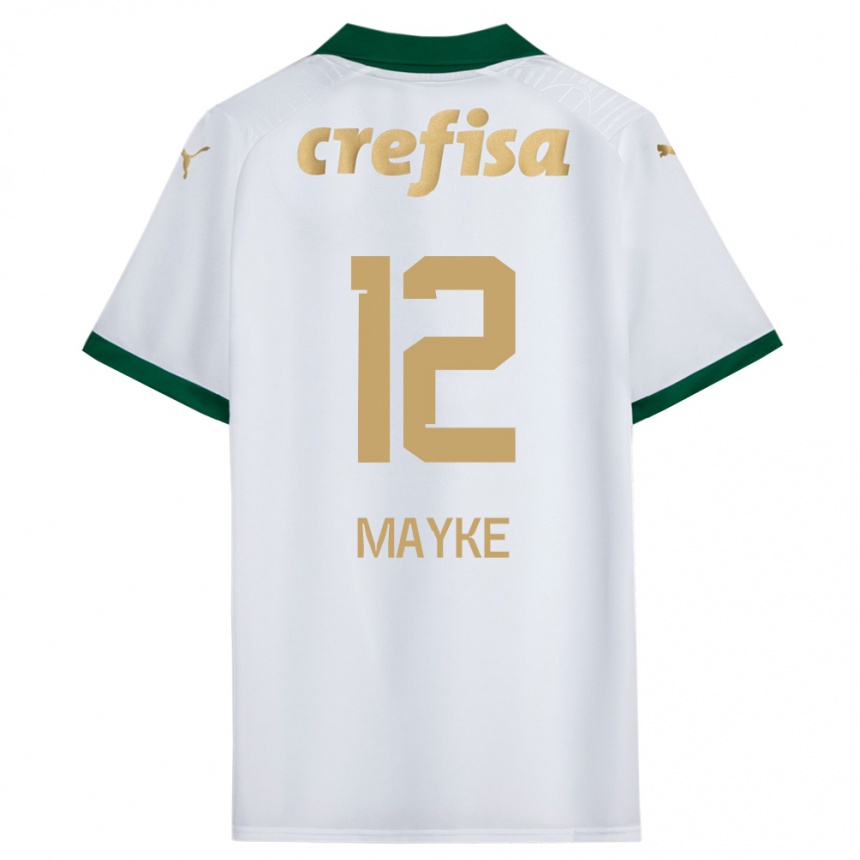 Kids Football Mayke #12 White Green Away Jersey 2024/25 T-Shirt