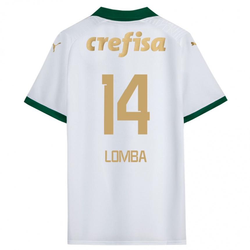 Kids Football Marcelo Lomba #14 White Green Away Jersey 2024/25 T-Shirt