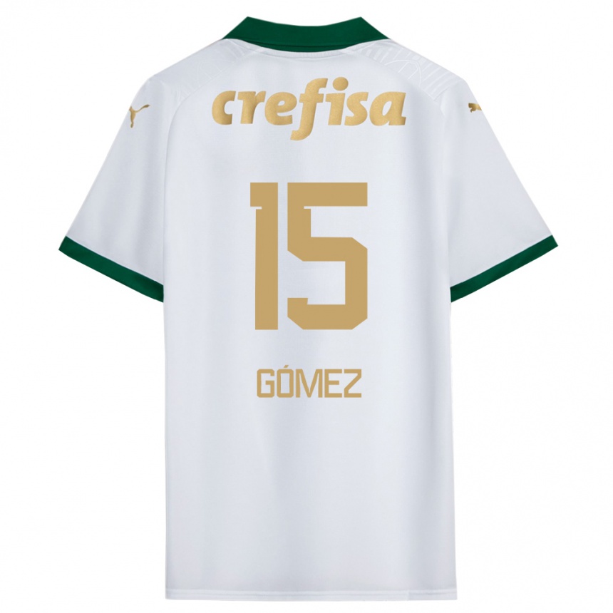 Kids Football Gustavo Gómez #15 White Green Away Jersey 2024/25 T-Shirt