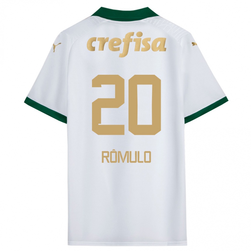 Kids Football Rômulo #20 White Green Away Jersey 2024/25 T-Shirt