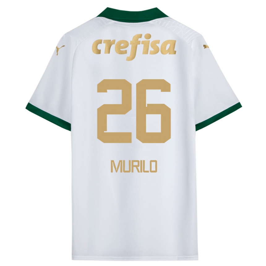 Kids Football Murilo #26 White Green Away Jersey 2024/25 T-Shirt