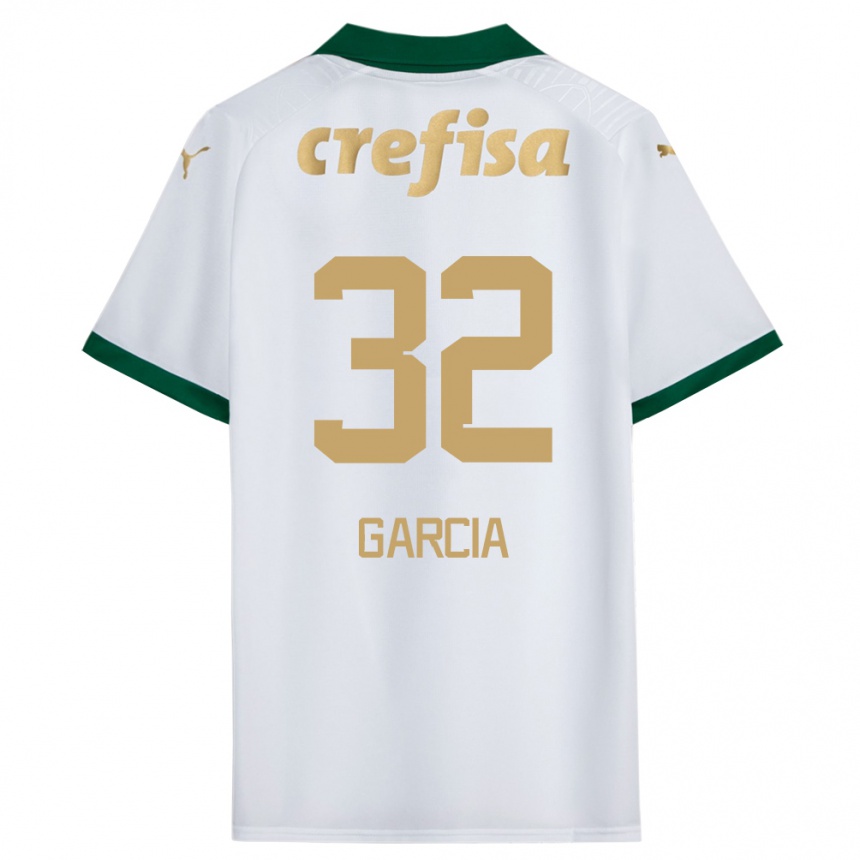 Kids Football Garcia #32 White Green Away Jersey 2024/25 T-Shirt