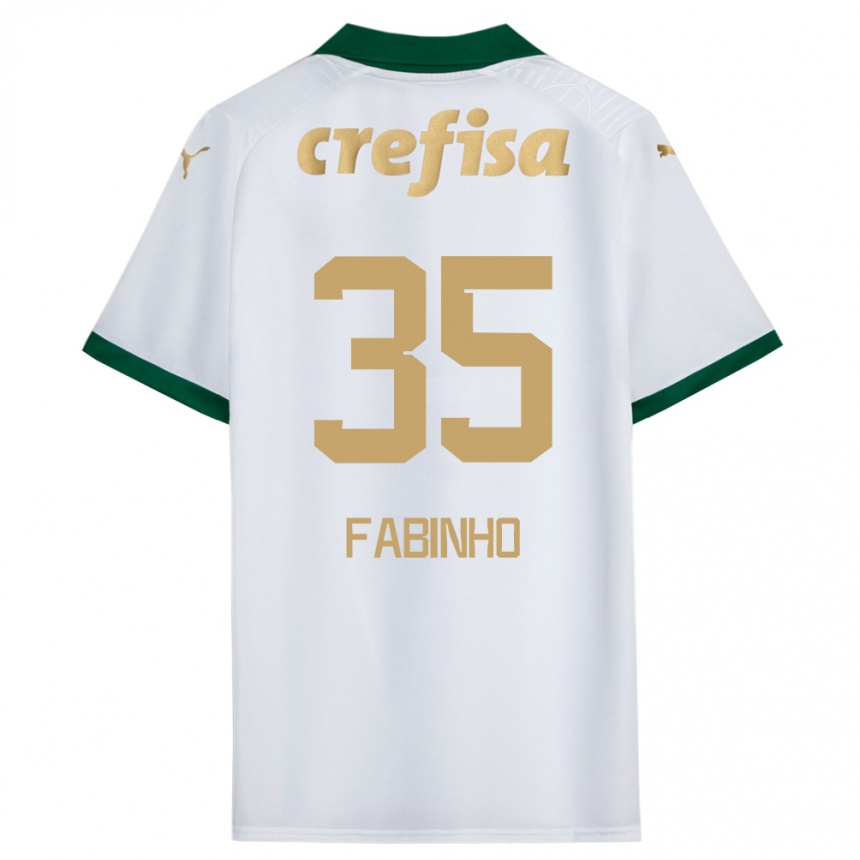 Kids Football Fabinho #35 White Green Away Jersey 2024/25 T-Shirt