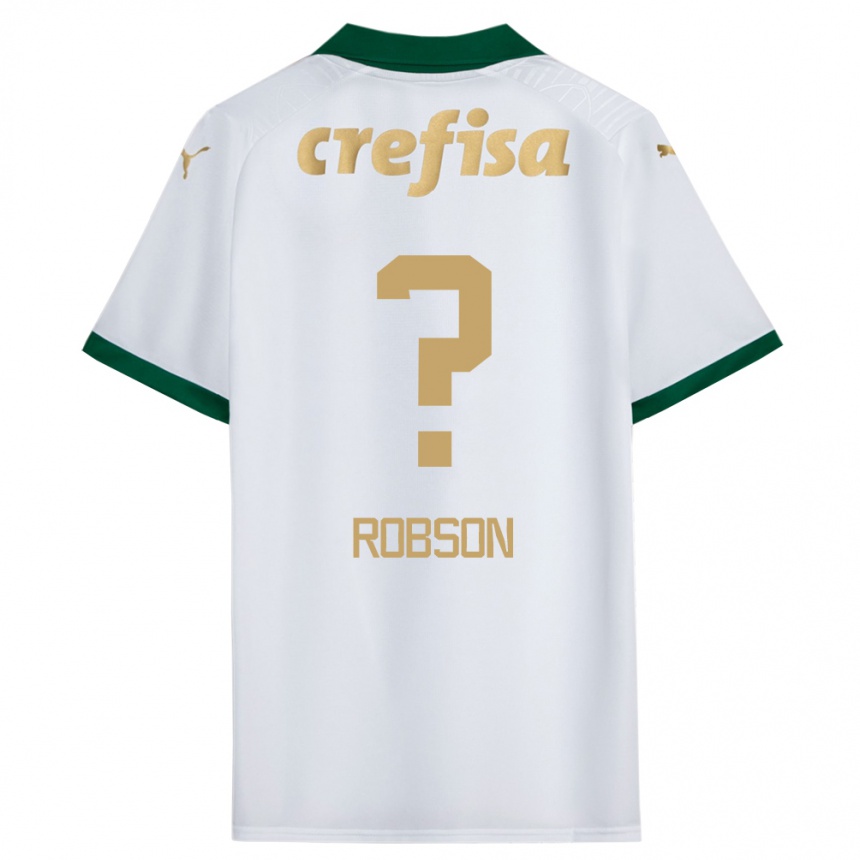 Kids Football Robson #0 White Green Away Jersey 2024/25 T-Shirt