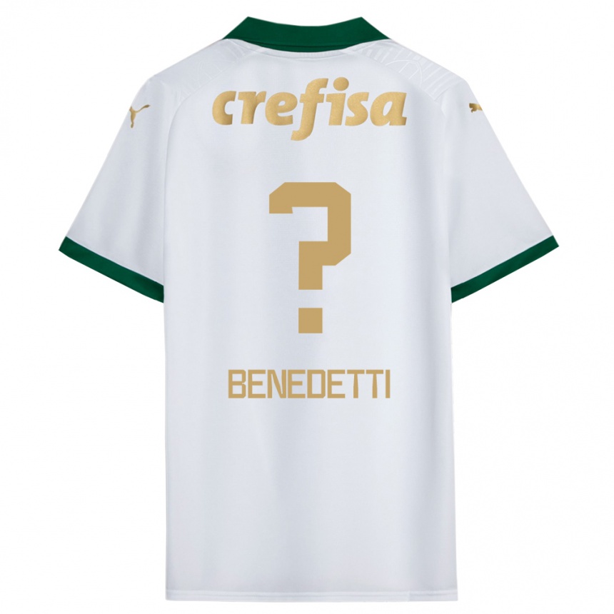 Kids Football Luis Benedetti #0 White Green Away Jersey 2024/25 T-Shirt