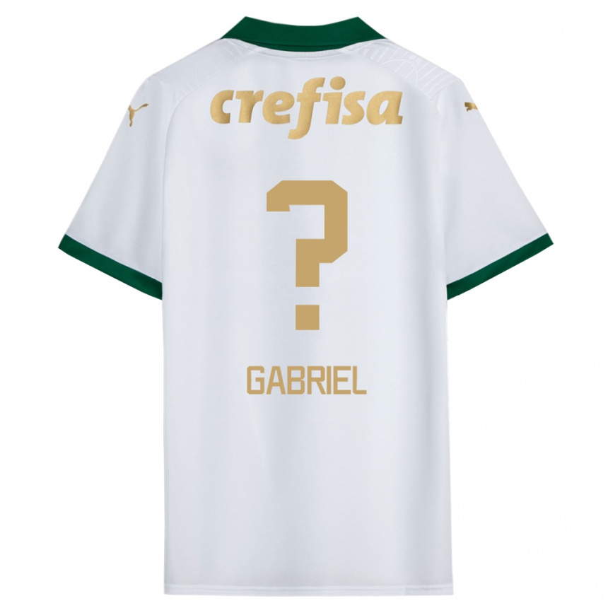 Kids Football Arthur Gabriel #0 White Green Away Jersey 2024/25 T-Shirt