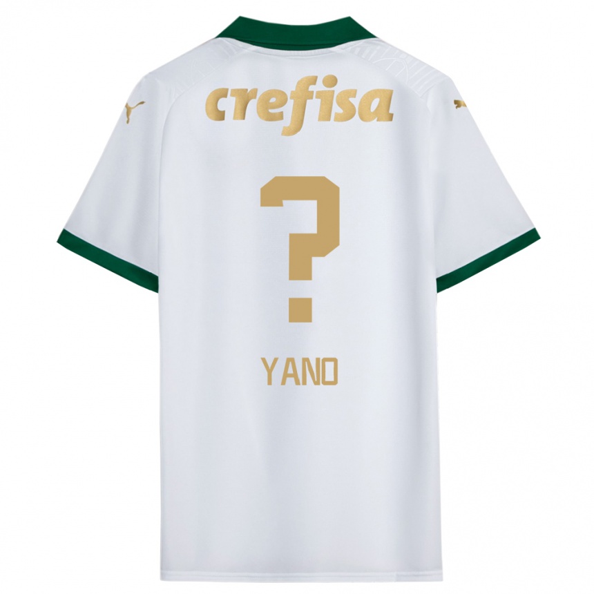 Kids Football Luiz Yano #0 White Green Away Jersey 2024/25 T-Shirt