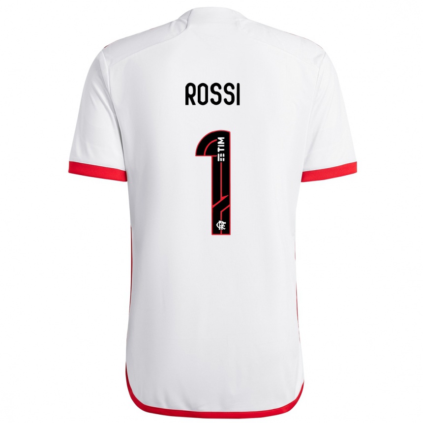 Kids Football Agustin Rossi #1 White Red Away Jersey 2024/25 T-Shirt