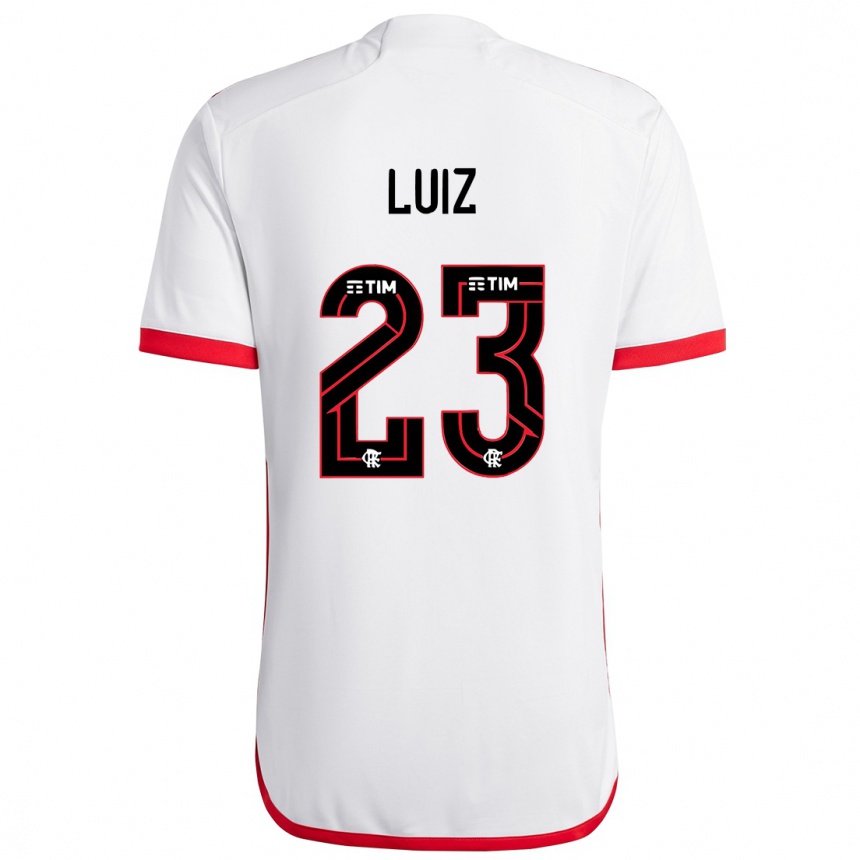 Kids Football David Luiz #23 White Red Away Jersey 2024/25 T-Shirt