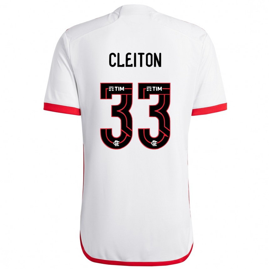 Kids Football Cleiton #33 White Red Away Jersey 2024/25 T-Shirt