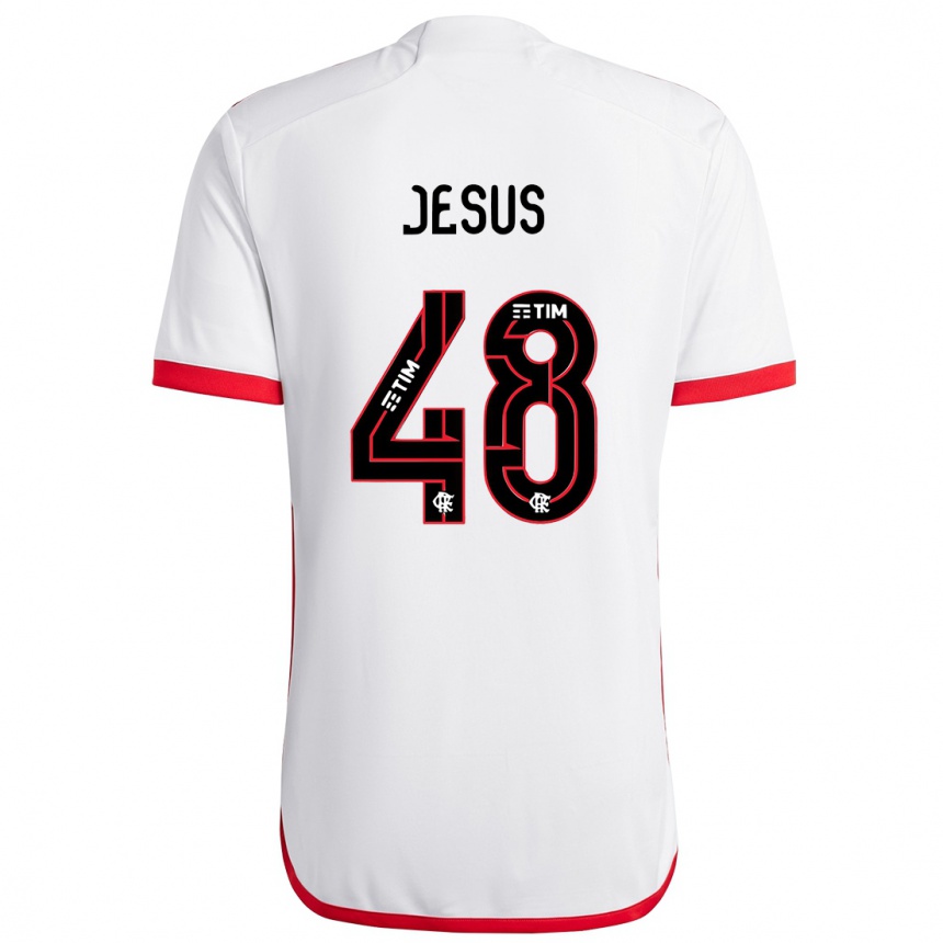 Kids Football Igor Jesus #48 White Red Away Jersey 2024/25 T-Shirt