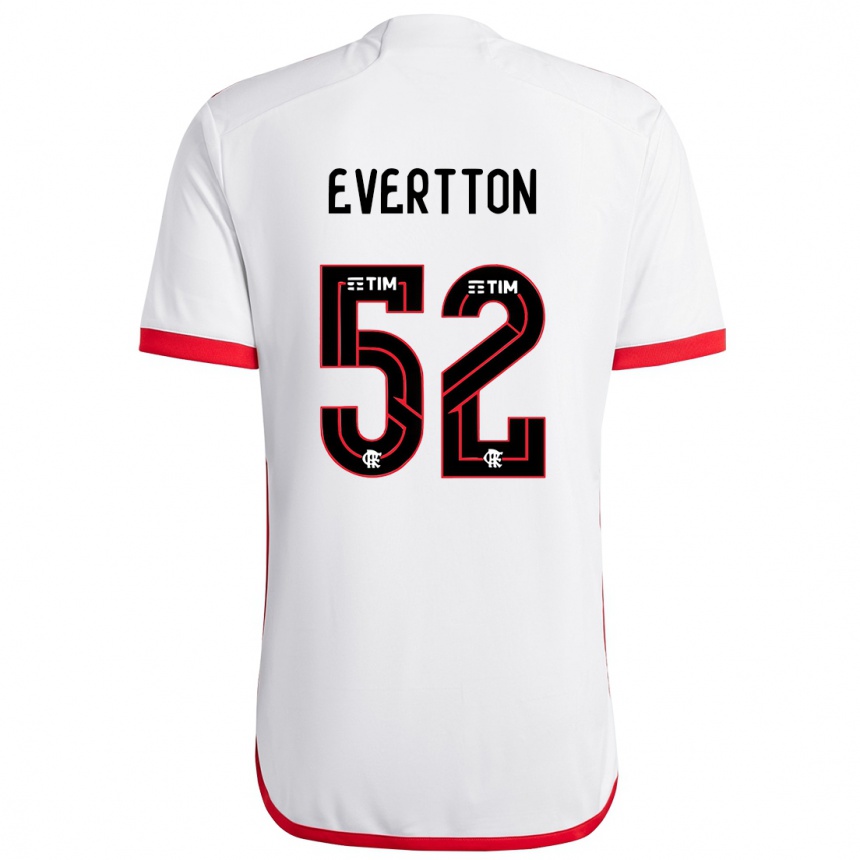 Kids Football Evertton #52 White Red Away Jersey 2024/25 T-Shirt