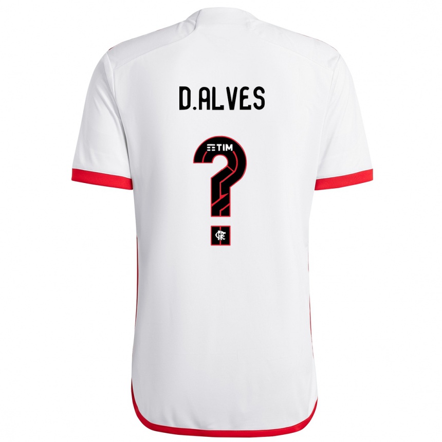 Kids Football Dyogo Alves #0 White Red Away Jersey 2024/25 T-Shirt