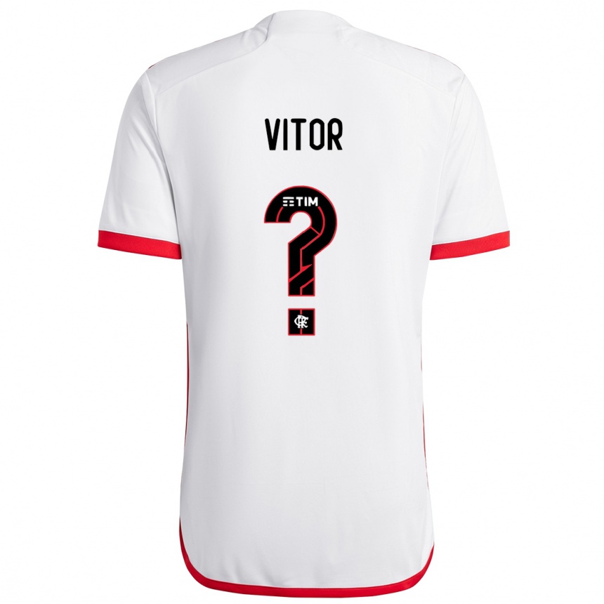 Kids Football João Vitor #0 White Red Away Jersey 2024/25 T-Shirt