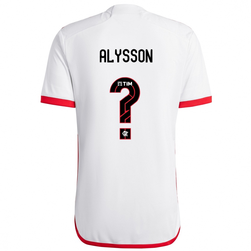 Kids Football Alysson #0 White Red Away Jersey 2024/25 T-Shirt