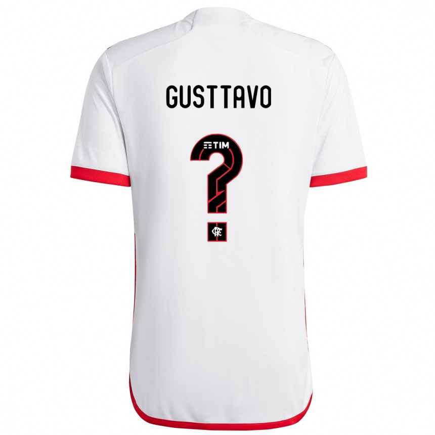 Kids Football Gusttavo #0 White Red Away Jersey 2024/25 T-Shirt