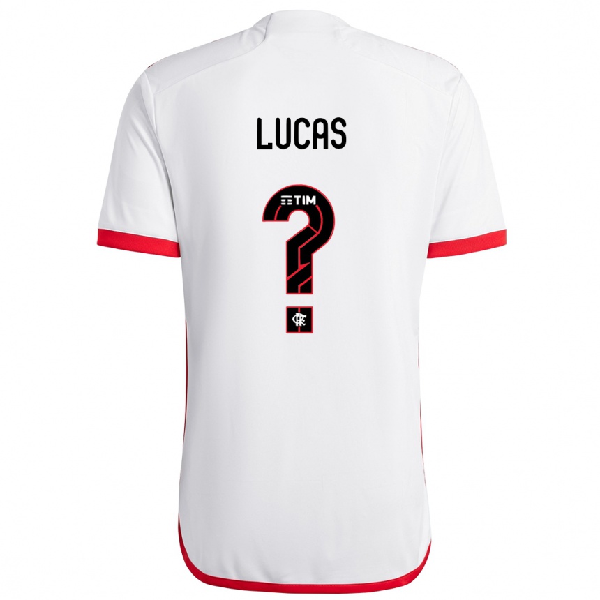 Kids Football Rayan Lucas #0 White Red Away Jersey 2024/25 T-Shirt