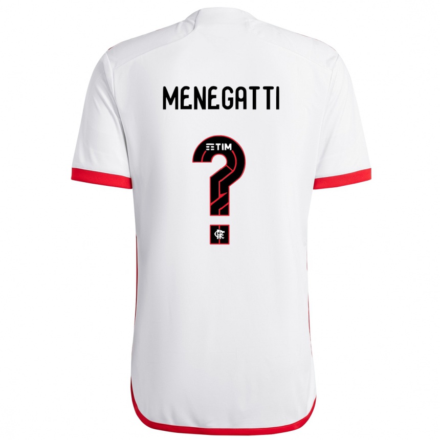 Kids Football Kauan Menegatti #0 White Red Away Jersey 2024/25 T-Shirt