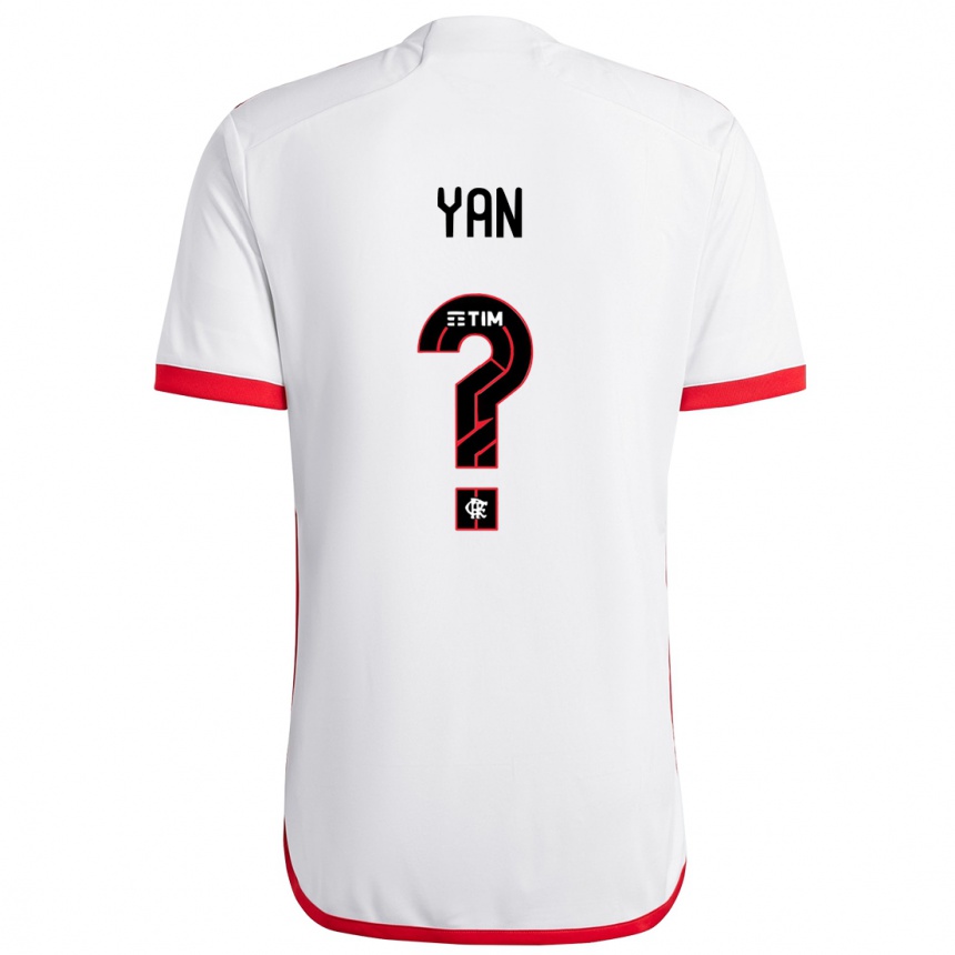 Kids Football Wallace Yan #0 White Red Away Jersey 2024/25 T-Shirt