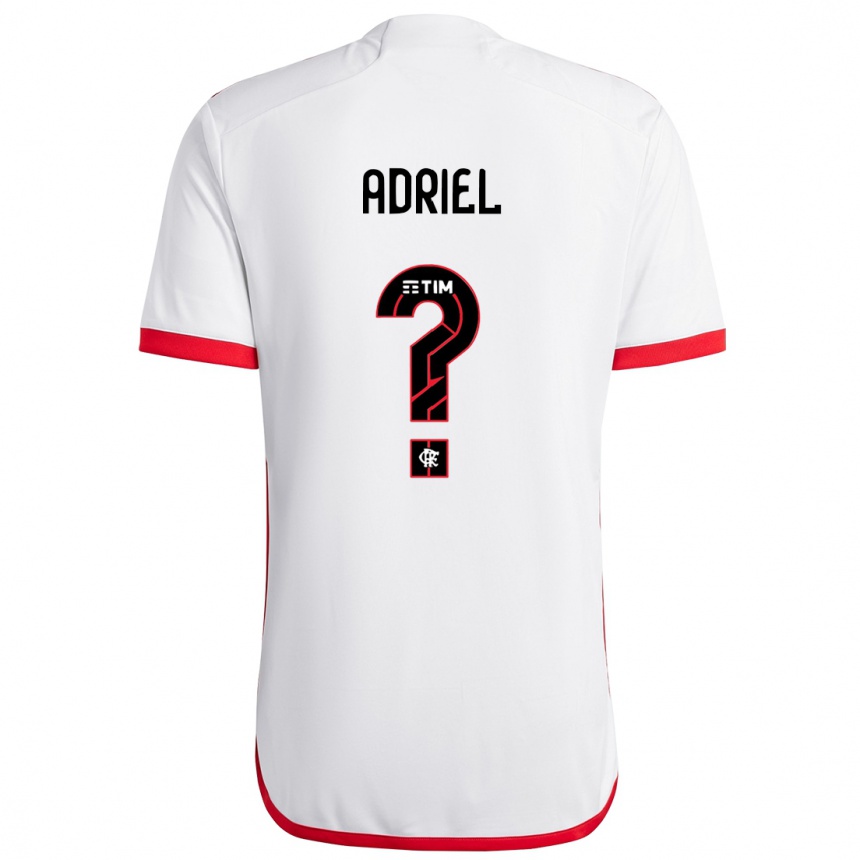 Kids Football Adriel #0 White Red Away Jersey 2024/25 T-Shirt