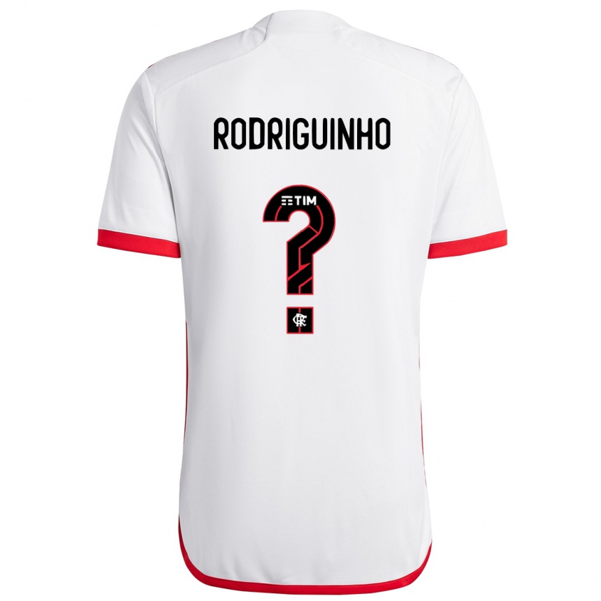 Kids Football Rodriguinho #0 White Red Away Jersey 2024/25 T-Shirt