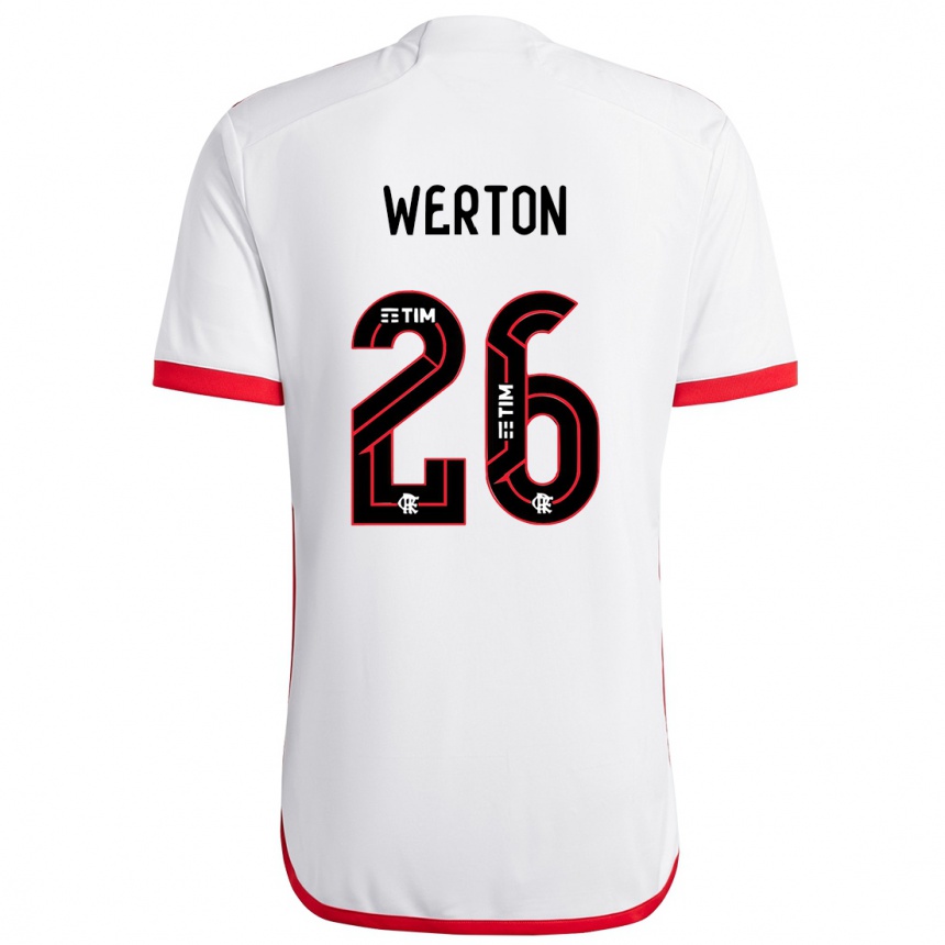 Kids Football Werton #26 White Red Away Jersey 2024/25 T-Shirt