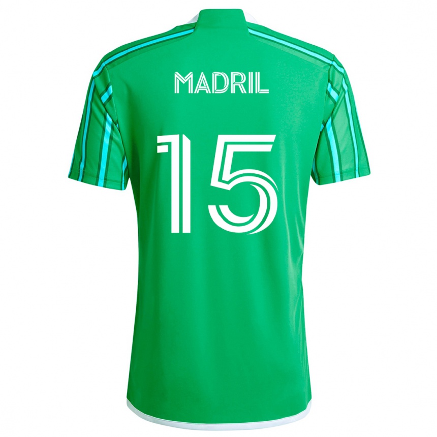 Men Football Emily Madril #15 Green White Home Jersey 2024/25 T-Shirt