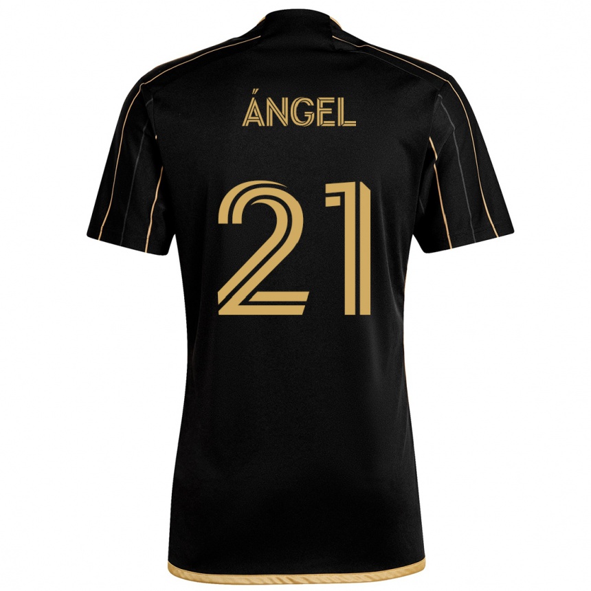 Men Football Tomás Ángel #21 Black Gold Home Jersey 2024/25 T-Shirt