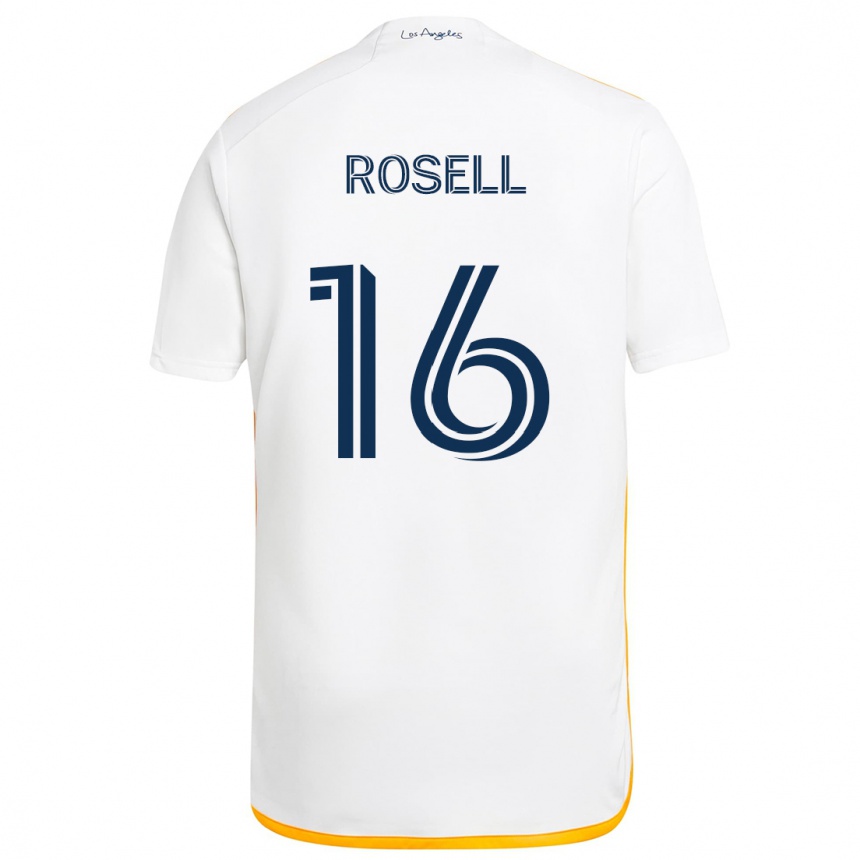 Men Football Uri Rosell #16 White Yellow Home Jersey 2024/25 T-Shirt