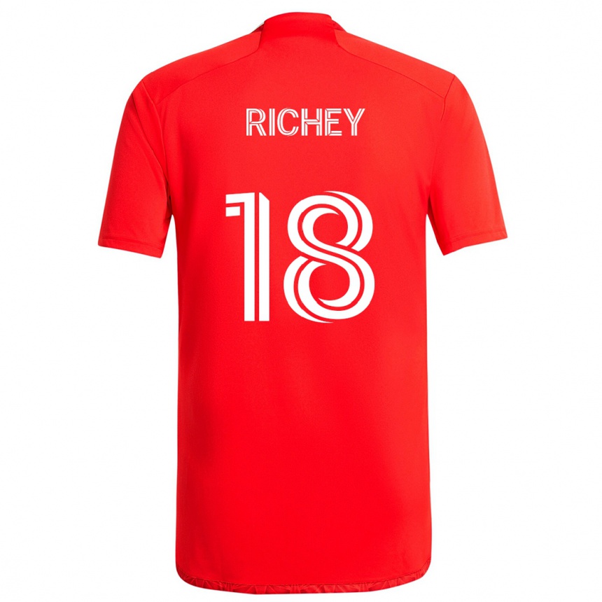 Men Football Spencer Richey #18 Red White Home Jersey 2024/25 T-Shirt