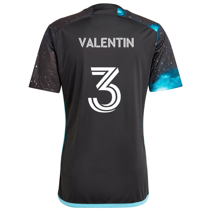 Men Football Zarek Valentin #3 Black Blue Home Jersey 2024/25 T-Shirt