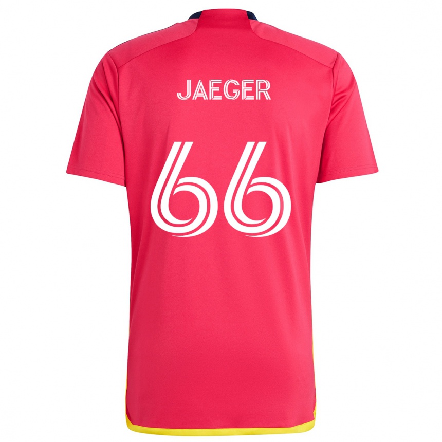 Men Football Kai Jaeger #66 Red Blue Home Jersey 2024/25 T-Shirt