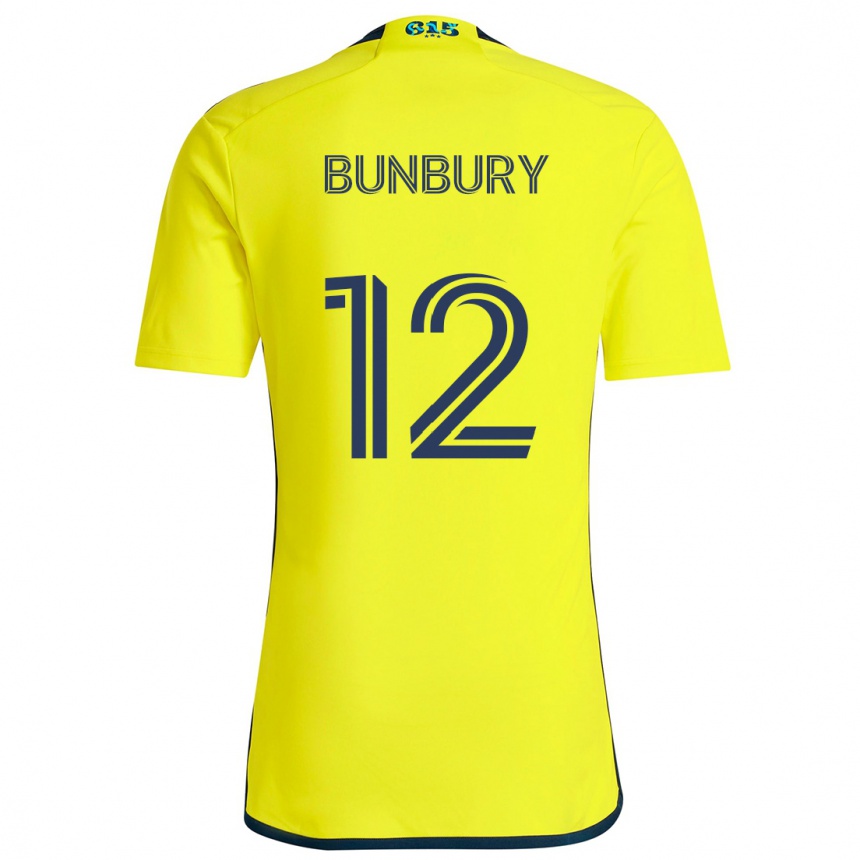 Men Football Teal Bunbury #12 Yellow Blue Home Jersey 2024/25 T-Shirt