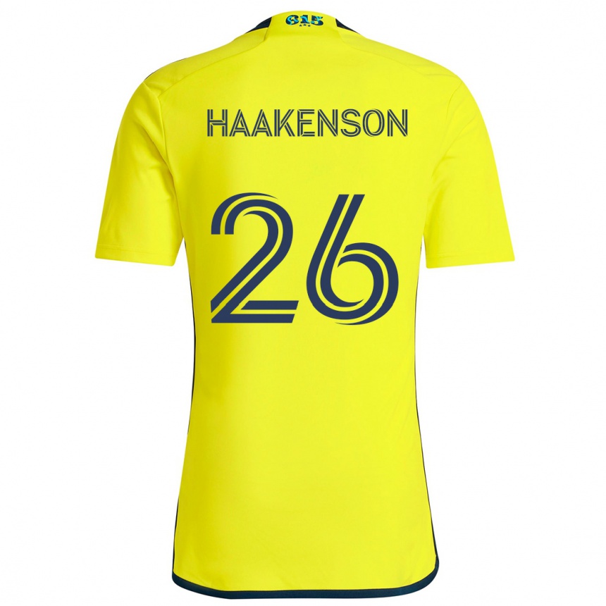 Men Football Luke Haakenson #26 Yellow Blue Home Jersey 2024/25 T-Shirt