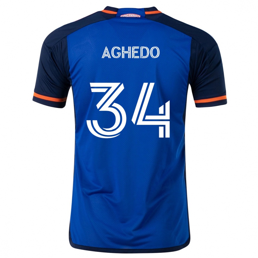 Men Football London Aghedo #34 Blue White Home Jersey 2024/25 T-Shirt