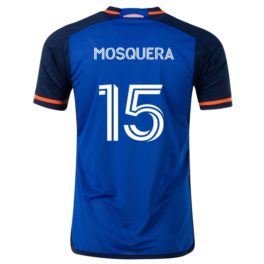 Men Football Yerson Mosquera #15 Blue White Home Jersey 2024/25 T-Shirt