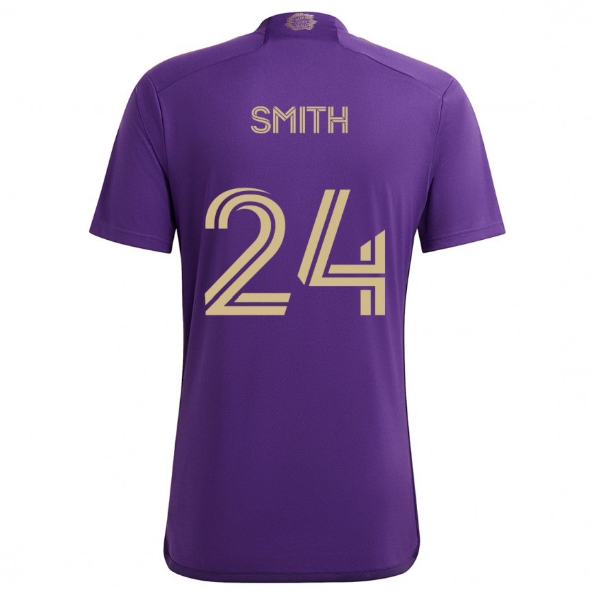 Men Football Kyle Smith #24 Purple Yellow Home Jersey 2024/25 T-Shirt